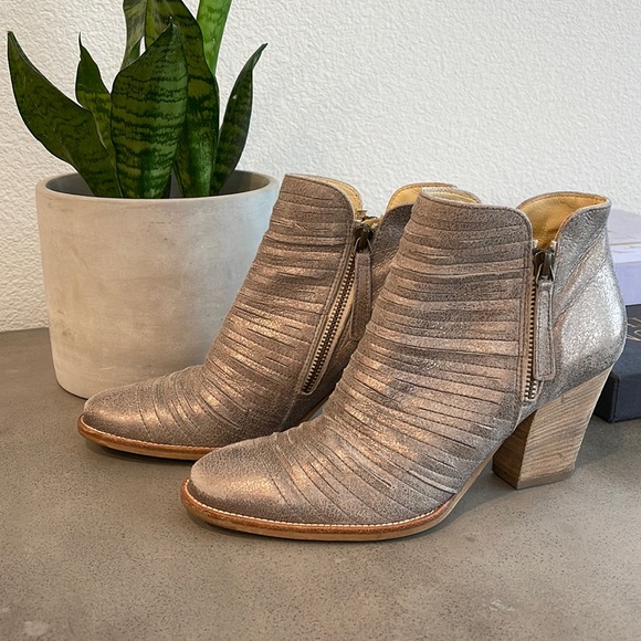 Paul Green Shoes - Paul Green Metallic Heeled Bootie